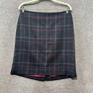Talbots‎ Skirt Women 8P Gray Plaid Wool Blend Career Classic Winter Academia
